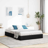 Storage Bed with Mattress Black 140 x 190 cm Fabric 3370012