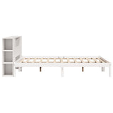 Bookcase Bed without Mattress White 180x200 cm Super King Solid Wood Pine 3322823