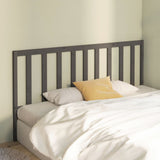 Bed Headboard Grey 186x4x100 cm Solid Wood Pine 817757
