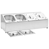 Gastronorm Container Holder with 4 GN 1/6 Pan Stainless Steel 51221