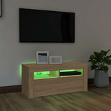 TV Cabinet with LED Lights Sonoma Oak 90x35x40 cm 804322