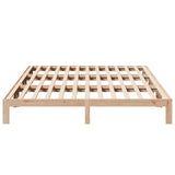 ZNTS Family Bed Frame No Mattress 270x200 cm Solid Wood Pine 3324568