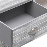 TV Cabinet White and Grey 108x30x40 cm Solid Paulownia Wood 338513
