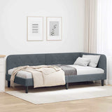 Corner Bed Frame with Headboard Dark Grey 100 x 200 cm Velvet 42016617