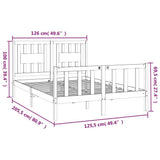 Bed Frame without Mattress White Solid Wood Pine 120x200 cm 3188162