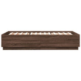 Bed Frame with LED without Mattress Brown Oak 150x200 cm King Size 3209610