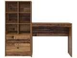 Desk with Drawer with Shelf with Storage 2 pcs Old Wood 3337311