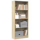 Bookcase Sonoma Oak 60x24x143 cm Engineered Wood 857814