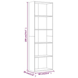 ZNTS 5-Tier Book Cabinet Grey Sonoma 60x30x189 cm Engineered Wood 815400