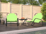 Sun Lounger Set of 2 Green Powder-coated steel, Textilene 318143