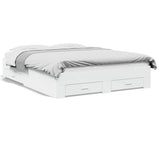 Bed Frame White Engineered wood and plywood King Size Bed Frame 3280377