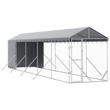 Outdoor Dog Kennel with Roof Silver 2x10x2.5 m Galvanised Steel 3190492