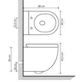 Wall Hung Rimless Toilet Ceramic White 145237