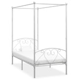 Canopy Bed Frame without Mattress White Metal 90x200 cm 284426