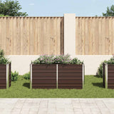 Garden Raised Bed Brown 160x40x77 cm Galvanised Steel 45717