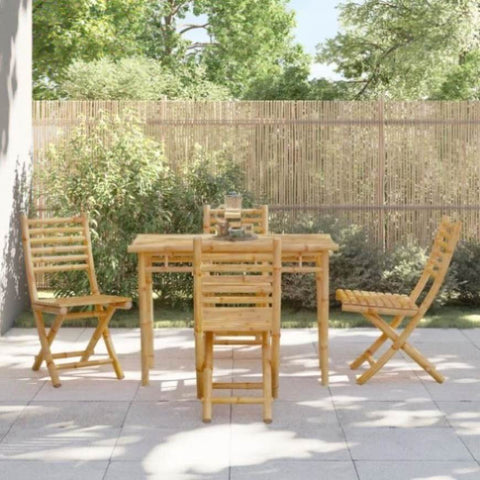 ZNTS 5 Piece Garden Dining Set Bamboo 3278520