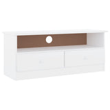 TV Cabinet with Drawers ALTA White 100x35x41 cm Solid Wood Pine 353934