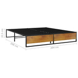 Bed Frame Black Powder-coated metal, melamine coated MDF Double 324819