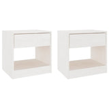 Bedside Cabinets 2 pcs White 40x31x40 cm Solid Pinewood 808066