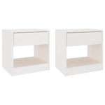 ZNTS Bedside Cabinets 2 pcs White 40x31x40 cm Solid Pinewood 808066