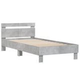 Bed Frame without Mattress with LED Lights Concrete Grey 100x200 cm 838711