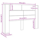 Storage Headboard with LED Old Wood 160 cm Engineered Wood 8009446