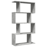 Room Divider Bookcase 4-Tier Concrete Grey 70x24x129 cm Engineered Wood 858105