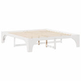 Bed Frame White 200 x 200 cm Solid Pine Wood 872975