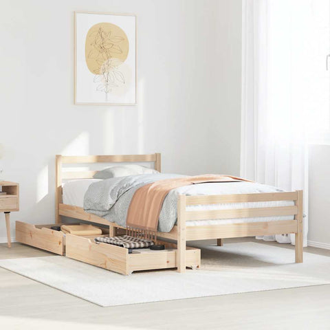 Bed Frame without Mattress 100x200 cm Solid Wood Pine 3301606