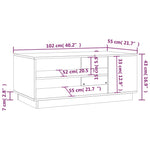 ZNTS Coffee Table White 102x55x43 cm Engineered Wood 810280