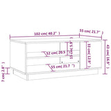 ZNTS Coffee Table White 102x55x43 cm Engineered Wood 810280