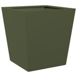 ZNTS Garden Planters Olive Green 2 pcs 40x40x40 cm Steel 851059