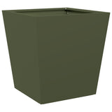 ZNTS Garden Planters Olive Green 2 pcs 40x40x40 cm Steel 851059