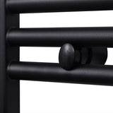 Black Bathroom Central Heating Towel Rail Radiator Straight 480x480mm 141904
