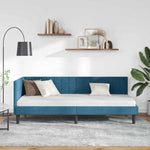Corner Bed Frame with Headboard Blue 80 x 200 cm Velvet 42016407