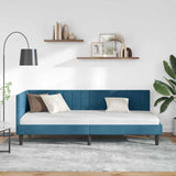 Corner Bed Frame with Headboard Blue 80 x 200 cm Velvet 42016407