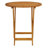 Bistro Set Beige Solid Acacia wood Small Foldable Bistro Set 3281847