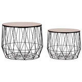 Coffee Table 2 pcs Black 287663