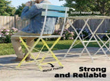 Outdoor Bistro Set Folding Patio Furniture Set with 2 Chairs Table for 2 People White and Green T3398P551643