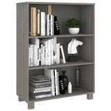 Book Cabinet HAMAR Light Grey 85x35x112 cm Solid Wood Pine 340487