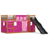 Bunk Bed without Mattress with Slide and Curtains Pink 90x200 cm 3284115