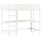 Loft Bed without Mattress White 100x200 cm Solid Wood Pine 842847