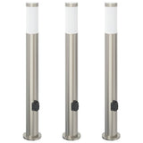 Bollard Lights with Outlet 3pcs 80 cm Stainless Steel IP44 4006014