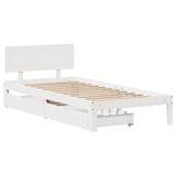 Bed Frame with Drawers without Mattress White 90x190 cm Single 3301971