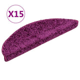 Stair mats Rectangular 15 pcs Violet 56 x 17 x 3 cm 133897