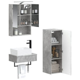 Bathroom Cabinet Set 4 pcs Concrete Grey 50 x 14.5 x 70 cm 3407394