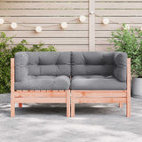 Garden Sofa Corner with Cushions 2 pcs Solid Wood Douglas 838155