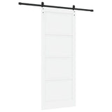 Sliding Door White and Black 93 x 232 cm Solid Pine Wood 3333211