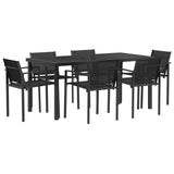 Outdoor Furniture Set 7 pcs Black and Anthracite Textilene 3422882
