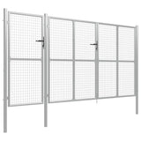 Garden Gate Steel 400x150 cm Silver 144349